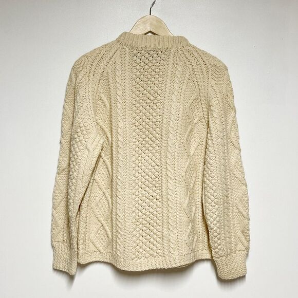 Cornell Irish Handknit Wool Fisherman Cable knit Sweater Womens M - Picture 2 of 3